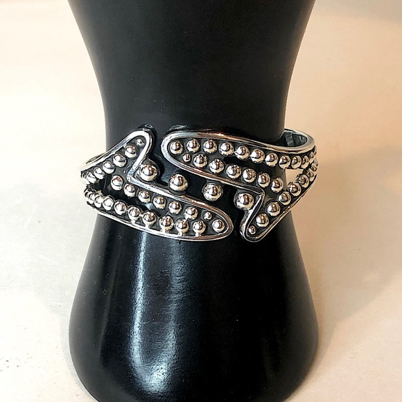 TAXCO Sterling Silver Hinge Bangle Cuff Art Deco Style MINT CONDITION - Picture 4 of 17